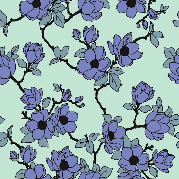 꽃과 함께 우아함과 완벽 한 패턴 — 스톡 벡터