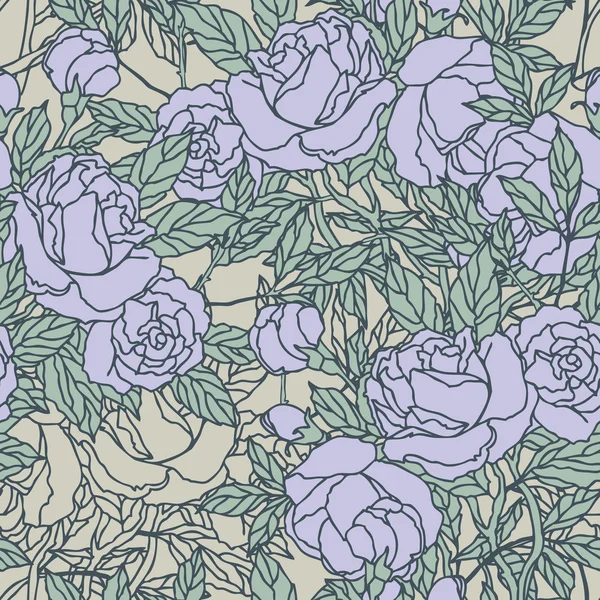 バラの花を持つ優雅さシームレスなパターン — ストックベクタ