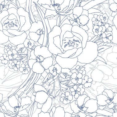 Elegance seamless modeli çiçekler