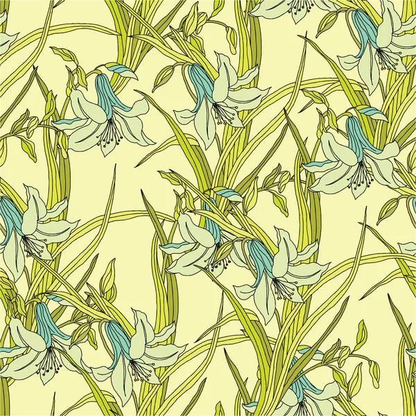 エレガンス シームレス パターンの花飾り — ストックベクタ