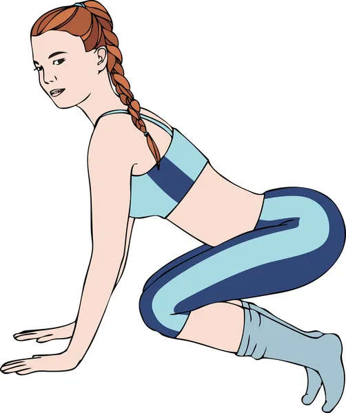 Vectorillustratie van fitness silhouetten — Stockvector