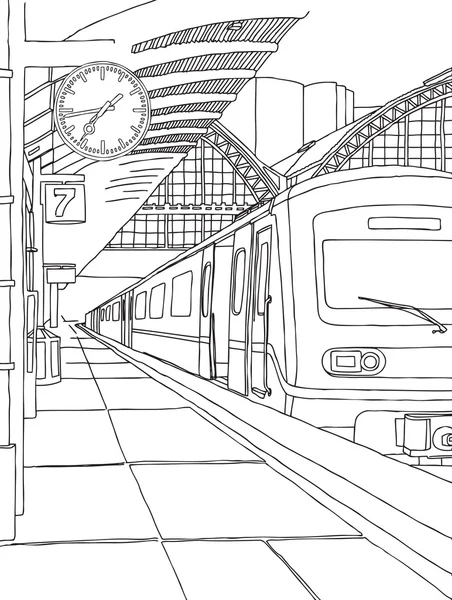 de trein op het SNCF-station.