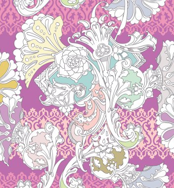 Elegance seamless modeli çiçekler