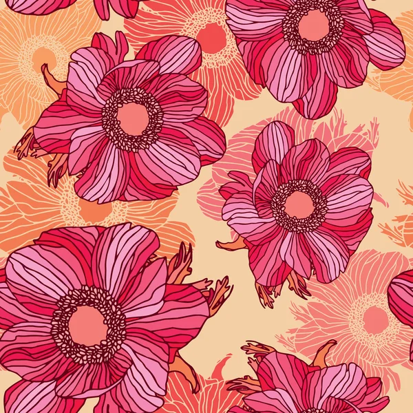 エレガンス シームレス パターンの花を持つ — ストックベクタ