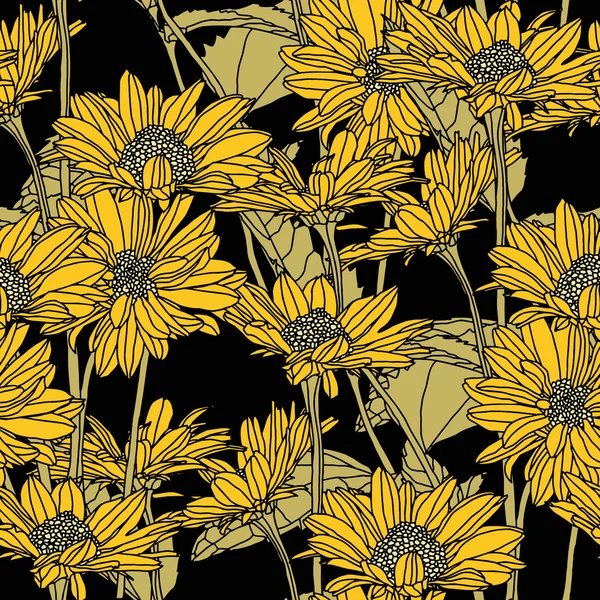 Elegantie naadloze patroon met bloemen — Stockvector