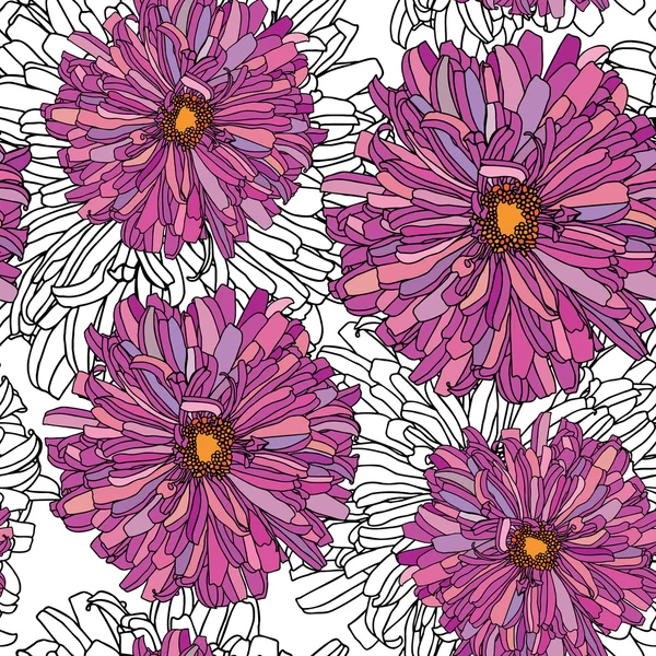 Élégance Modèle sans couture avec des fleurs — Image vectorielle