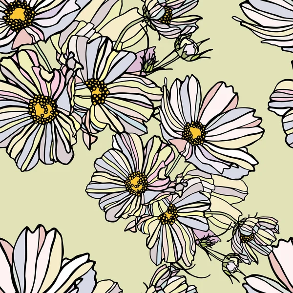 Elegantie naadloze patroon met bloemen — Stockvector