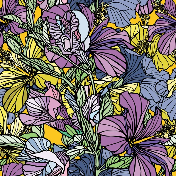 Eleganz nahtloses Muster mit Blumen — Stockvektor