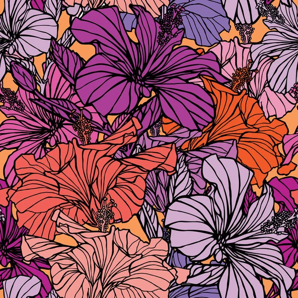 Bezešvé vzor elegance s květinami — Stockový vektor