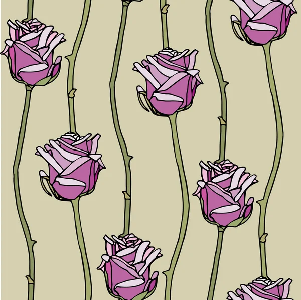 Elegancia Patrón sin costuras con flores rosas — Vector de stock