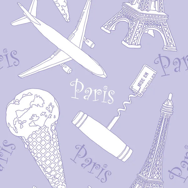 Illustration of of Paris symbols — Stock Vector