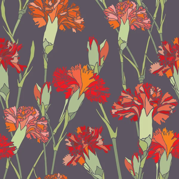 Elegancia Seamless pattern a virágok szegfűszeg — Stock Vector