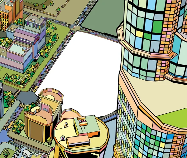 Kleurrijke gebouw stedelijke stad — Stockvector