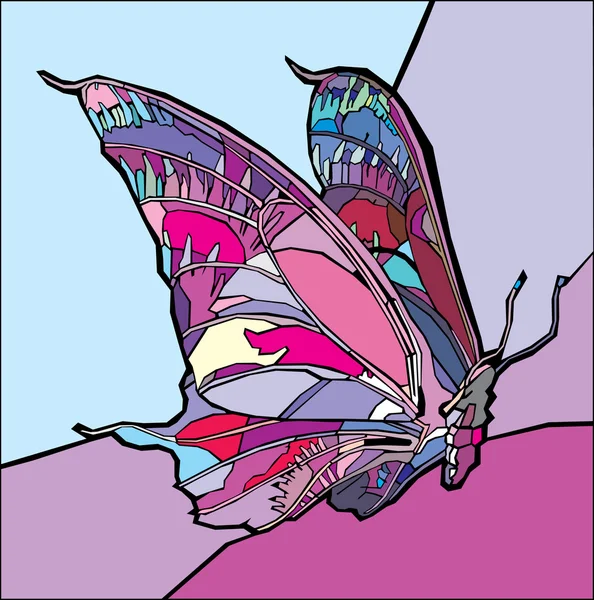 Mariposa colorida. Vector . — Archivo Imágenes Vectoriales