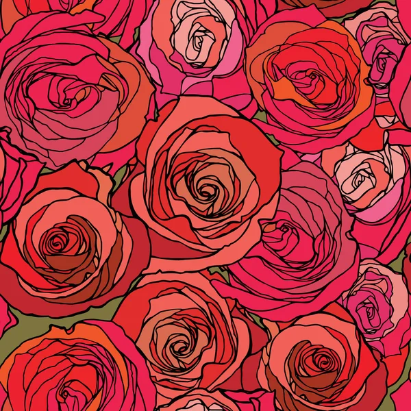 Elegancia Patrón sin costuras con flores rosa — Archivo Imágenes Vectoriales