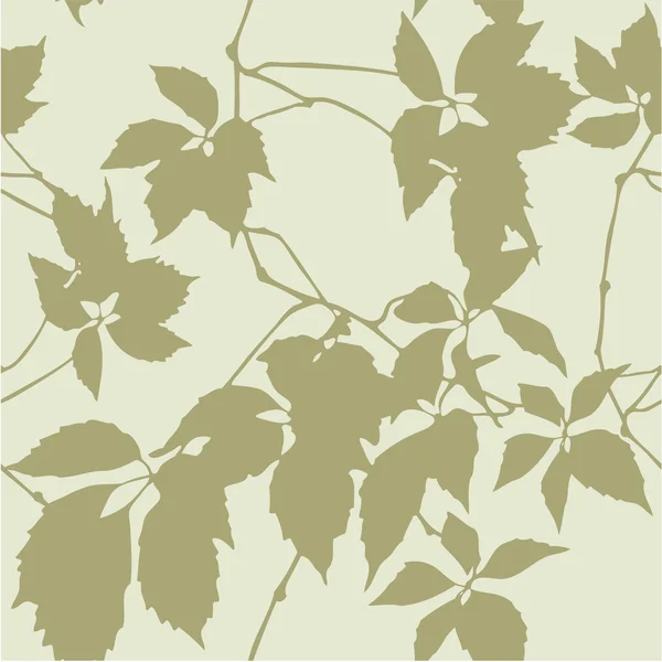 葉のシルエットとのシームレスなパターン — ストックベクタ
