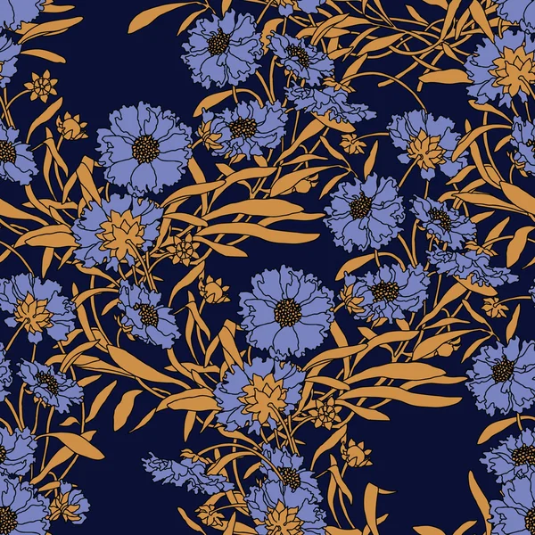 Ilustración floral vectorial en estilo vintage — Vector de stock