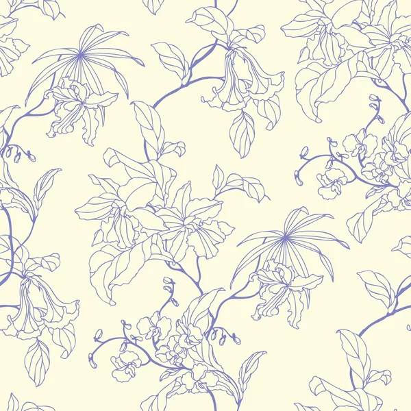 Ilustração floral em estilo vintage — Vetor de Stock