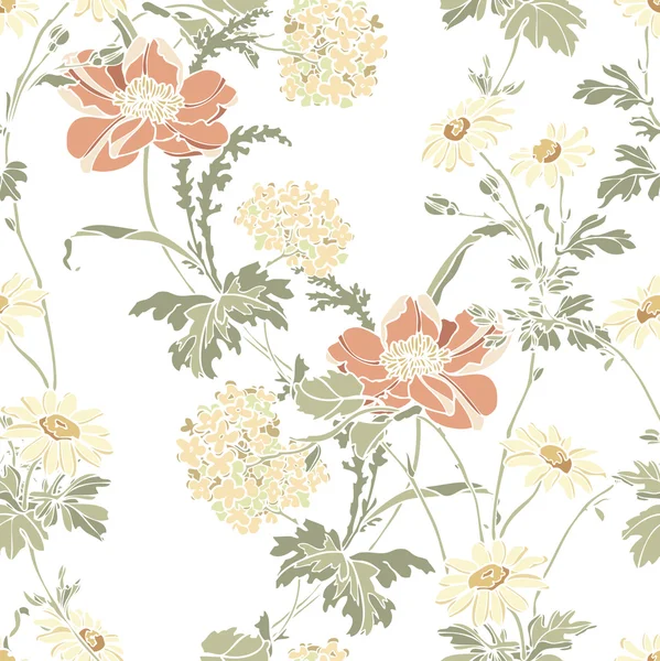 Ilustração floral em estilo vintage — Vetor de Stock