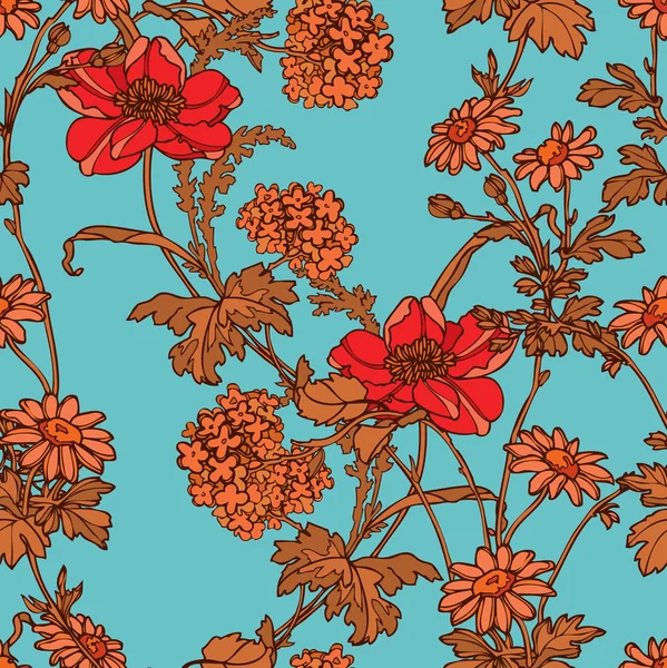 Ilustração floral em estilo vintage — Vetor de Stock