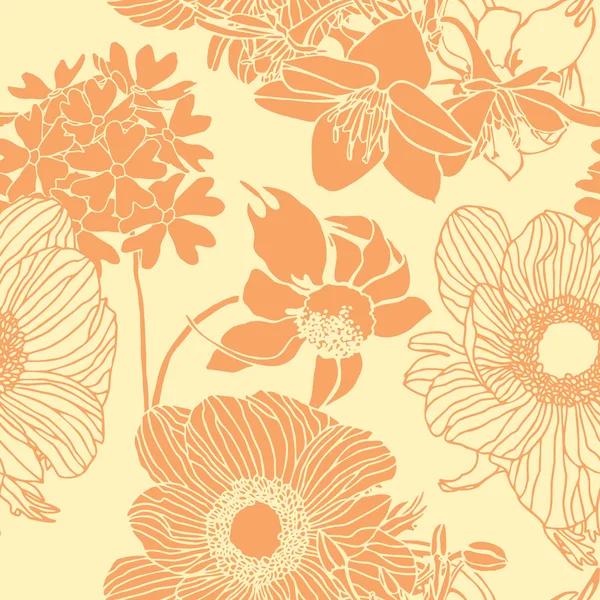 Florale Illustration im Vintage-Stil — Stockvektor