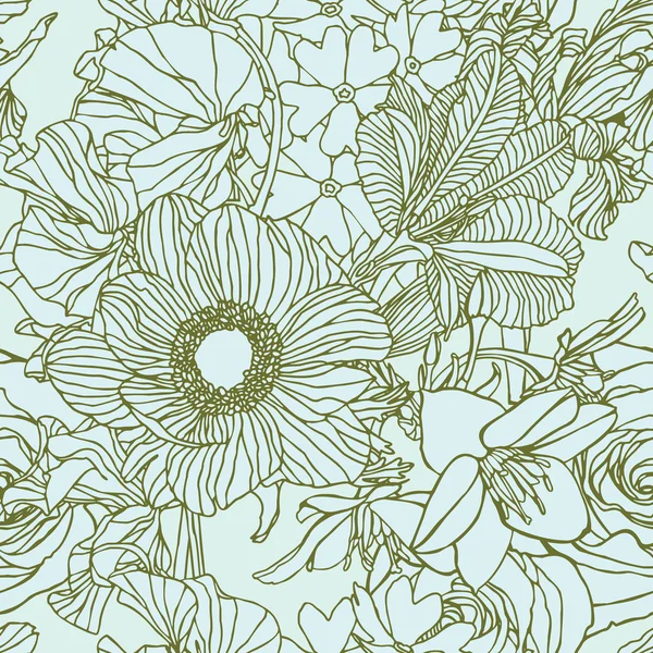 ビンテージ スタイルの花のイラスト — ストックベクタ