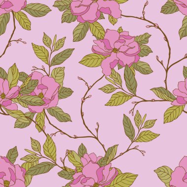 çiçekler karanfil ile seamless modeli şıklığı,