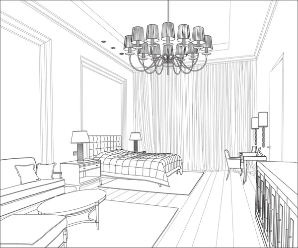 3D Dibujo gráfico interior — Archivo Imágenes Vectoriales