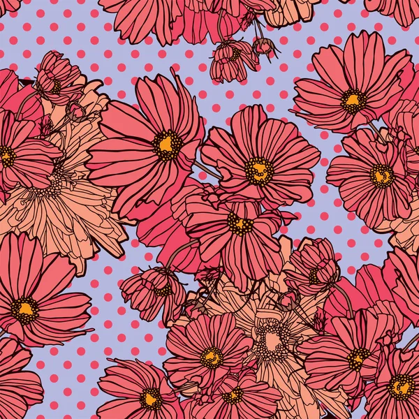 Motif avec des fleurs — Image vectorielle