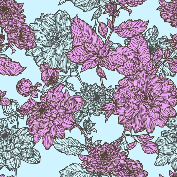 Elegans seamless mönster med blommor nejlikor, — Stock vektor