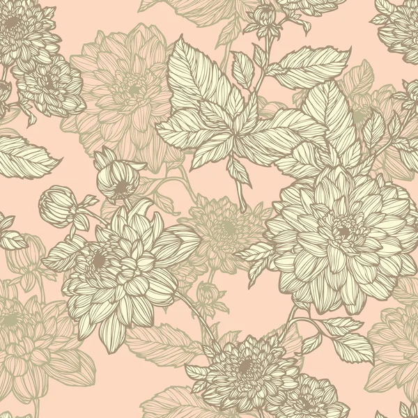 Elegantie naadloze patroon met bloemen, — Stockvector