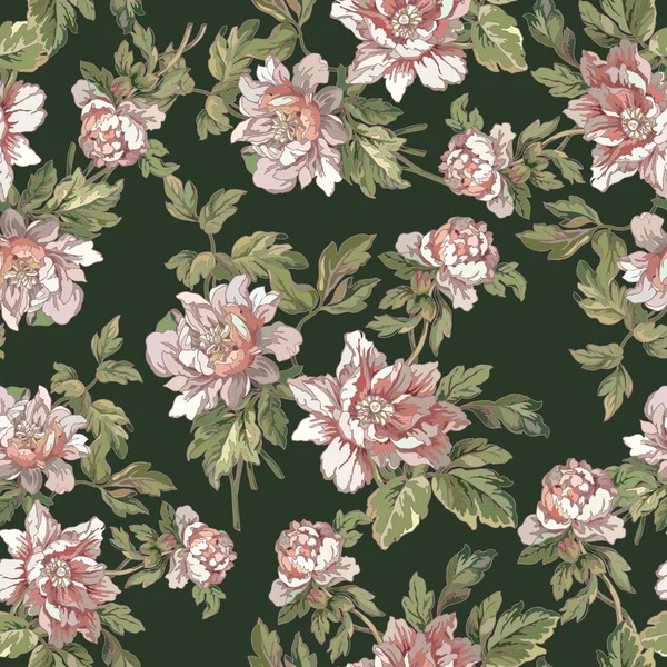 Elegantie naadloze patroon met bloemen, — Stockvector