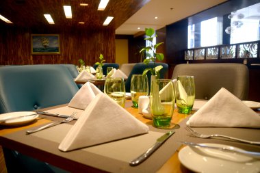 Masa resmi yemek ortamda yüksek sınıf Restoran