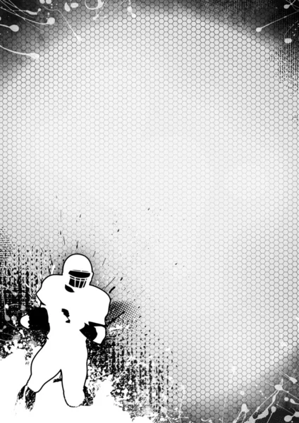 Американський футбол плакат фоні у градаціях сірого — стокове фото