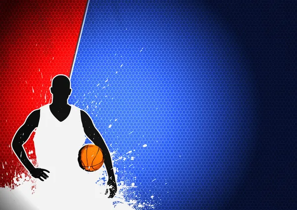Basket man och bollen — Stockfoto
