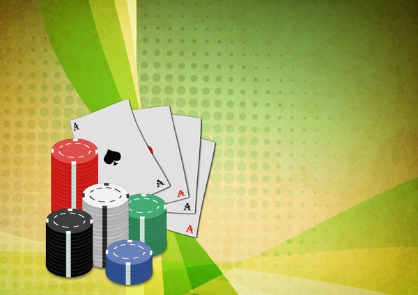 Pokera karty i frytkami — Zdjęcie stockowe