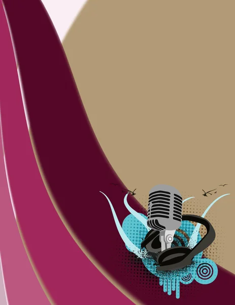 Microphone and headphones background — Stock Photo, Image