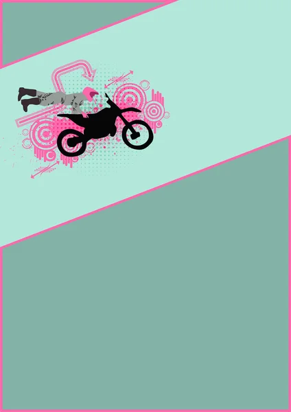 Motosiklet ve binici arka plan — Stok fotoğraf