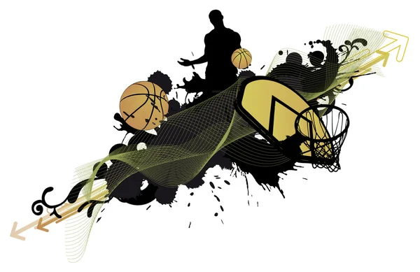 Basketball man and ball — Stock Photo, Image