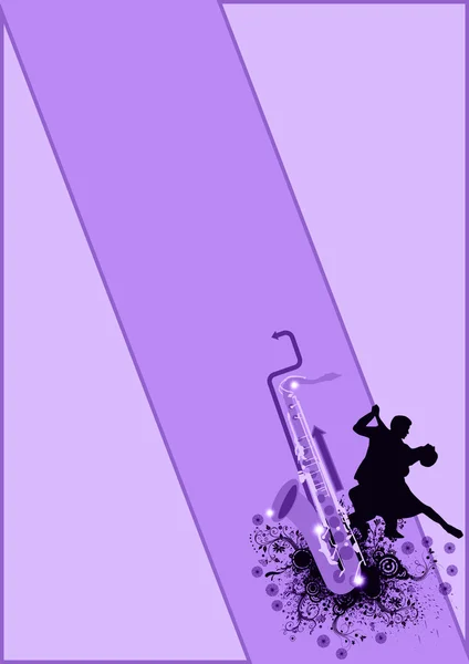 Pittige dans advertentie saxofoon — Stockfoto