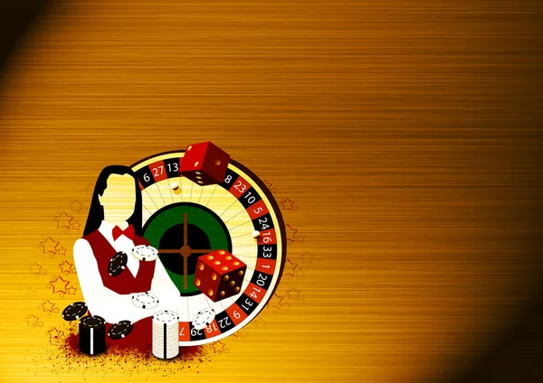 Roulette wheel an dealer girl — Stock Photo, Image