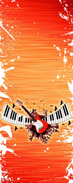 Piano and guitar background — Stock Photo, Image