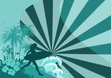 kadın surf arka plan