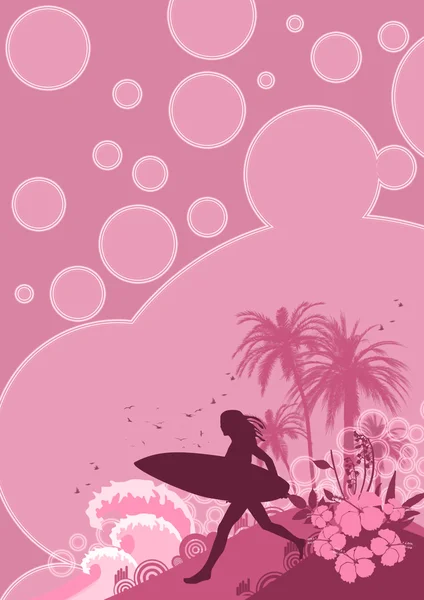 Fondo de surf mujer — Foto de Stock