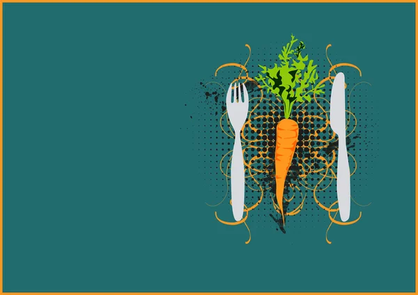 Zanahoria y cubiertos — Foto de Stock