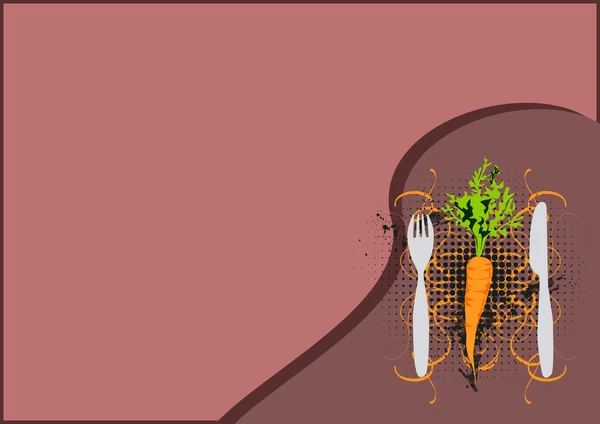 Porkkana ja ruokailuvälineet — kuvapankkivalokuva