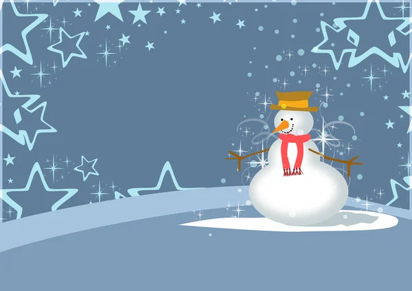 Buon Natale pupazzo di neve sfondo — Foto Stock