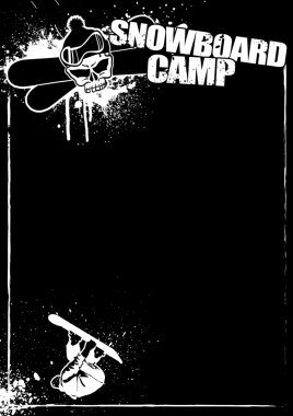 siyah-beyaz snowboard arka plan