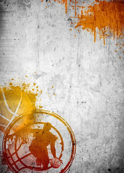 Basketball and streetball poster or flyer background — Stock Photo, Image