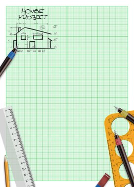 Müstakil ev proje planı arka plan